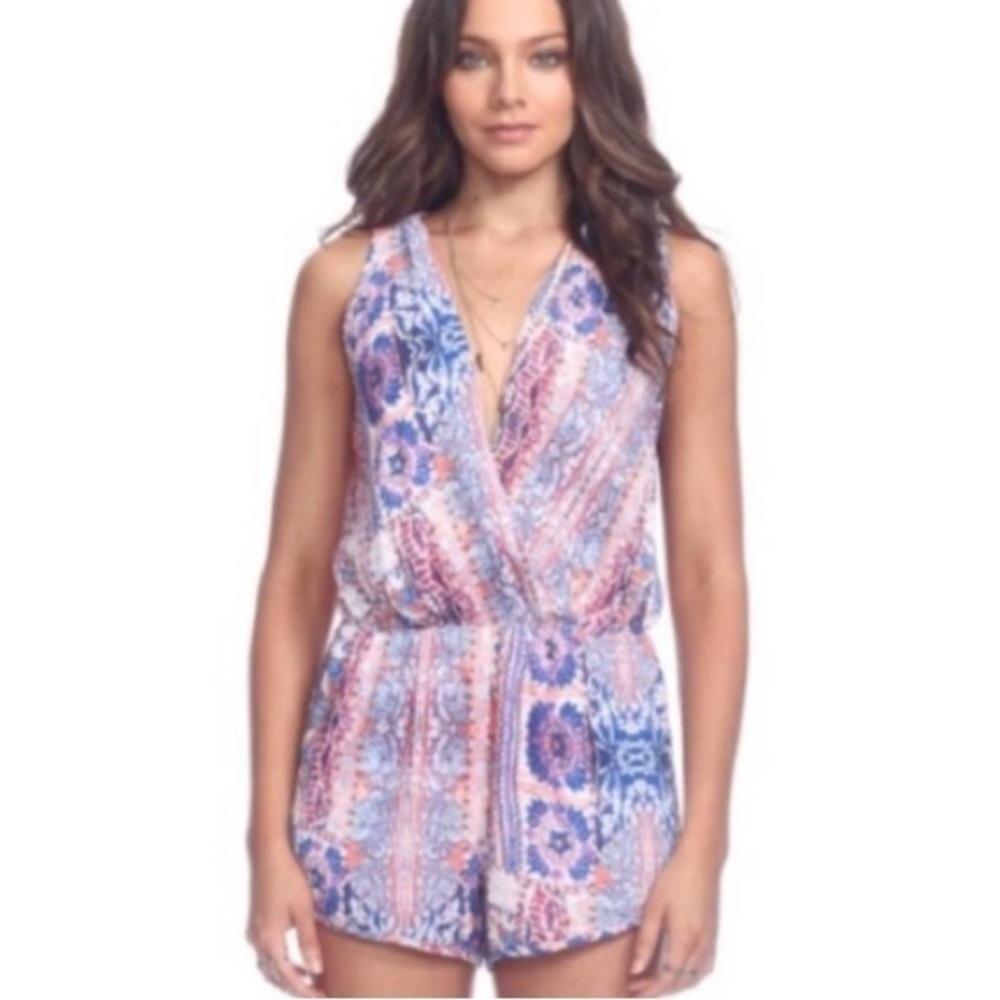 Heartloom X Revolve Lilah Multicolored Paisley Printed Boho Chic Romper Size S